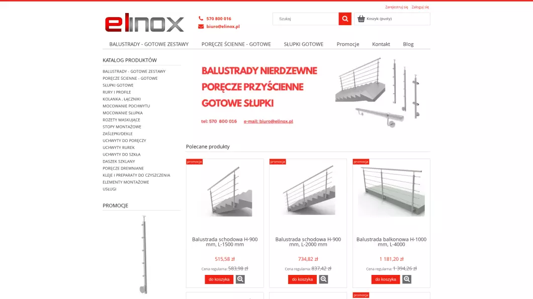Balustrady nierdzewne - Elinox