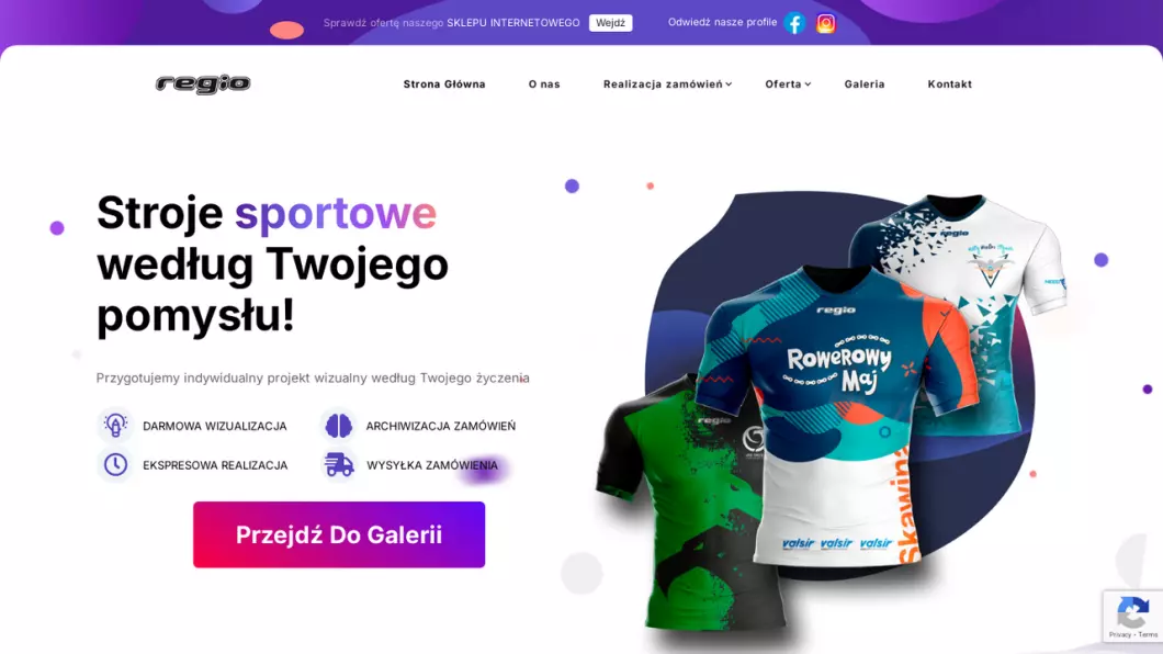 Personalizowana odzież sportowa	na zamówienie Regio